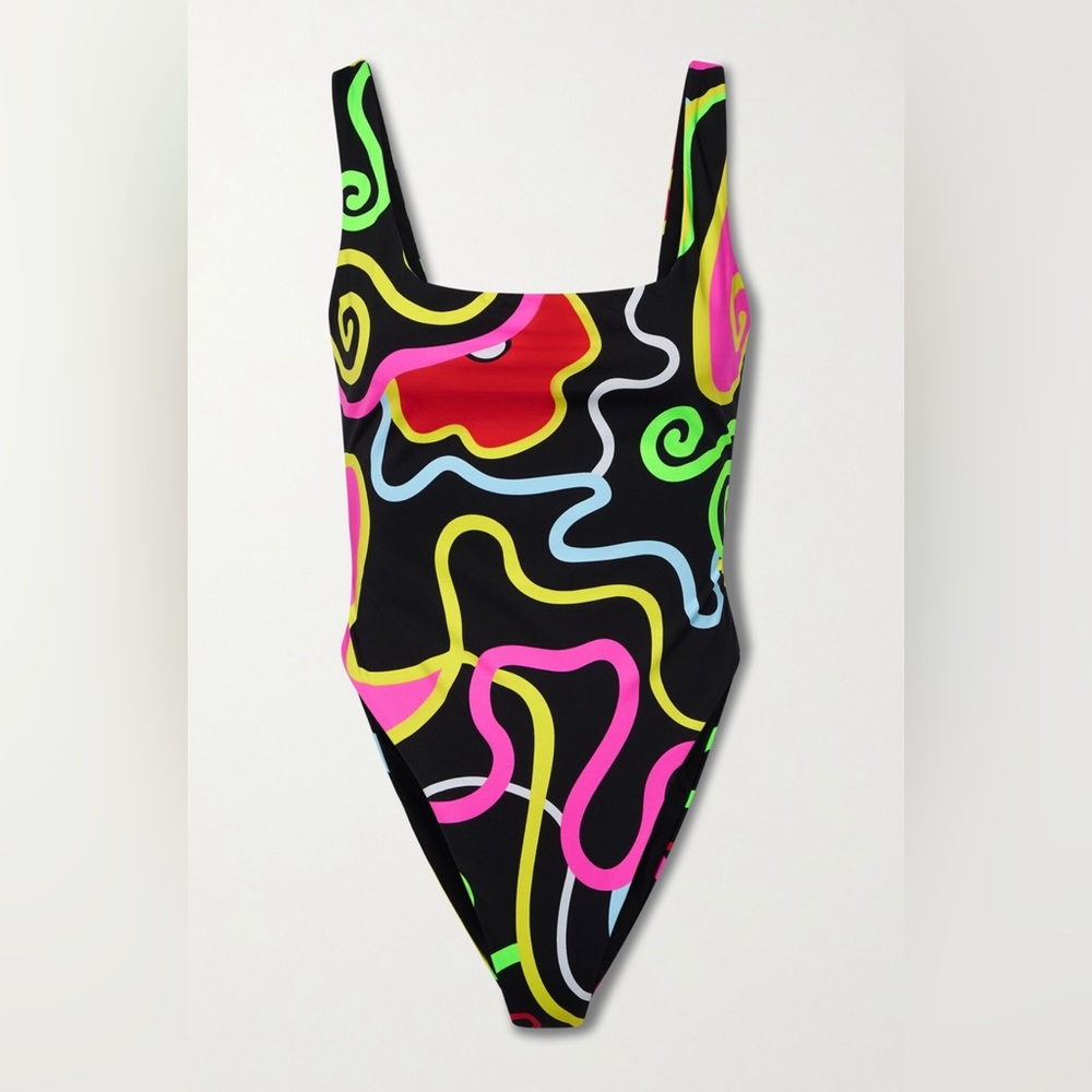 NWT MARA HOFFMAN Idalia swimsuit SIZE XL Black Multi